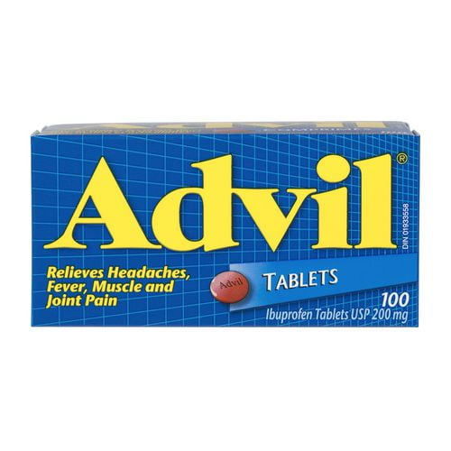 Advil Regular Strength Tablets for Headaches and Pain Relief, 200 mg Ibuprofen, 100 Count, Ibuprofen 200 mg Pain reliever/Fever reducer