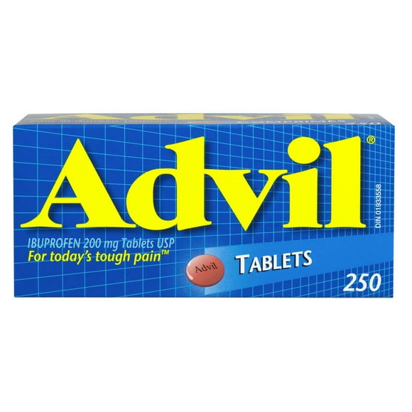 Advil Regular Strength Ibuprofen Tablets for Headaches and Pain Relief, 200 mg, 250 Count, 250 Count