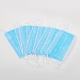 thumbnail image 2 of 50 Masques faciaux jetables – à 3 plis, bleu, 2 of 4