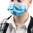 thumbnail image 4 of 50 Masques faciaux jetables – à 3 plis, bleu, 4 of 4