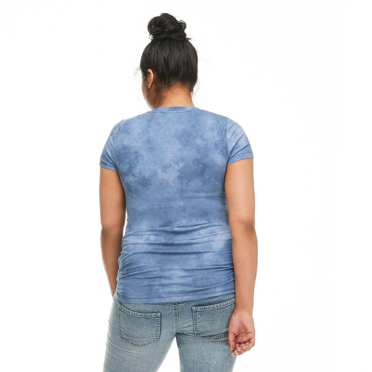 T-shirt de base avec encolure en V Paisley Sky Maternité