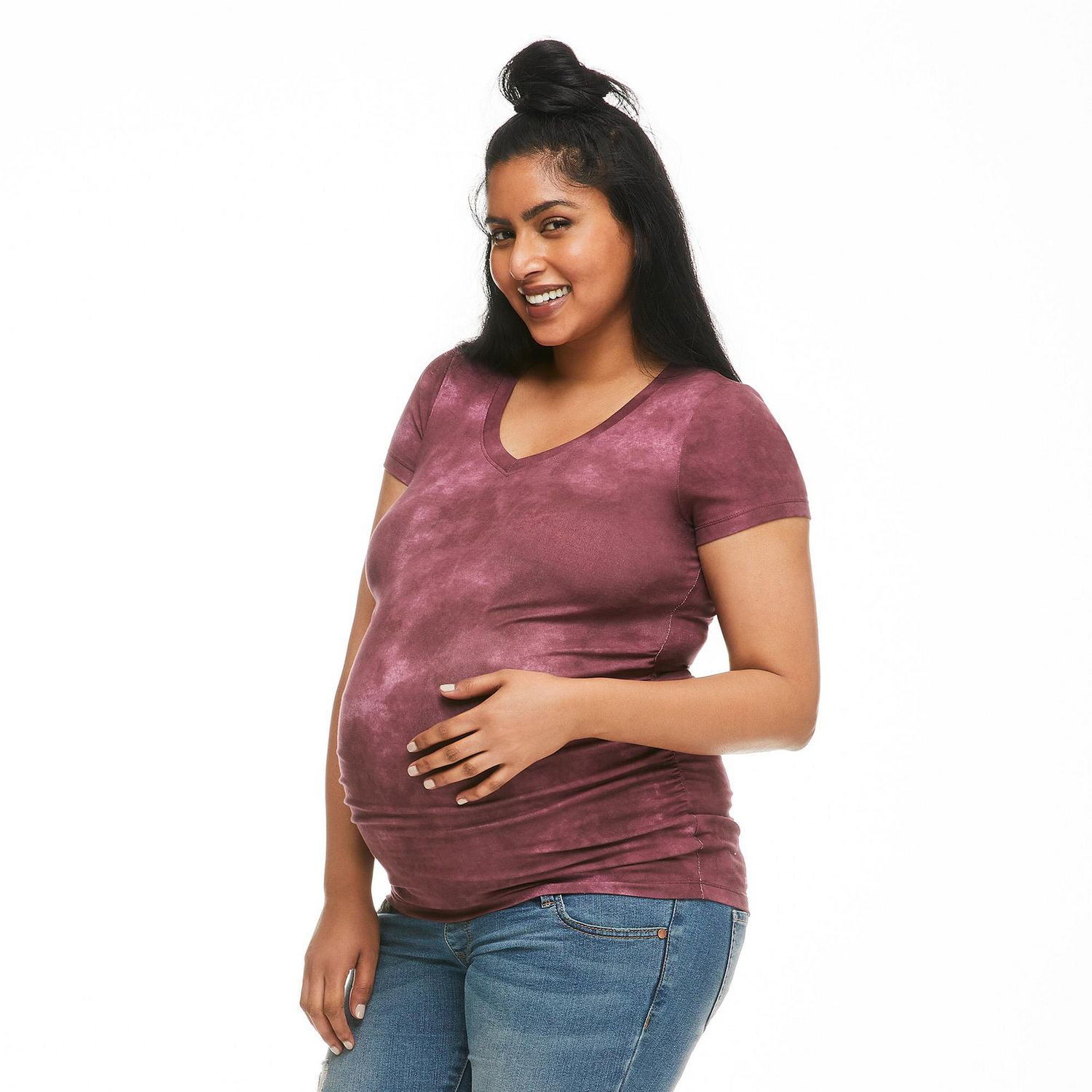 Paisley Sky Maternity Basic V-Neckline Tee