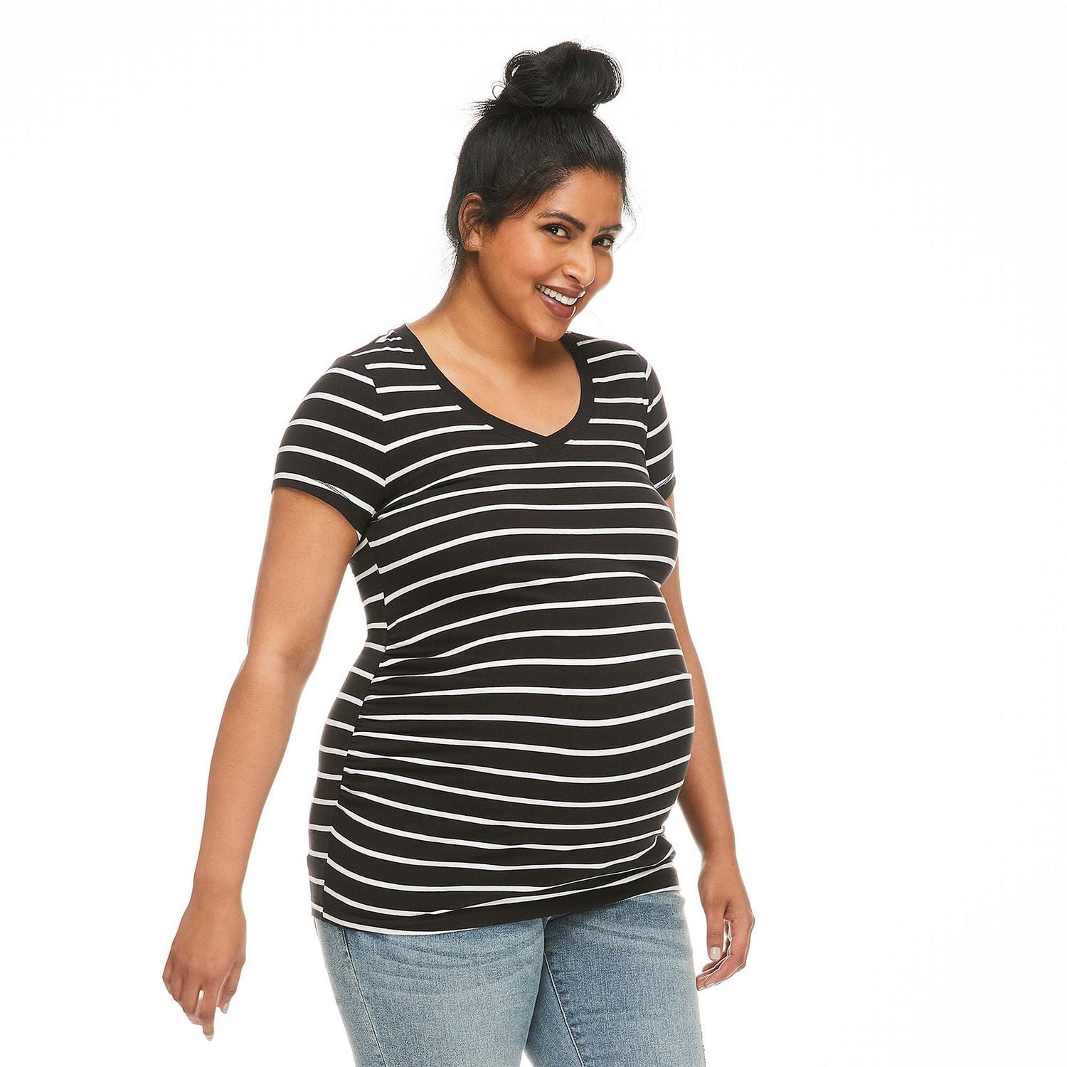 Paisley Sky Maternity Basic V-Neckline Tee