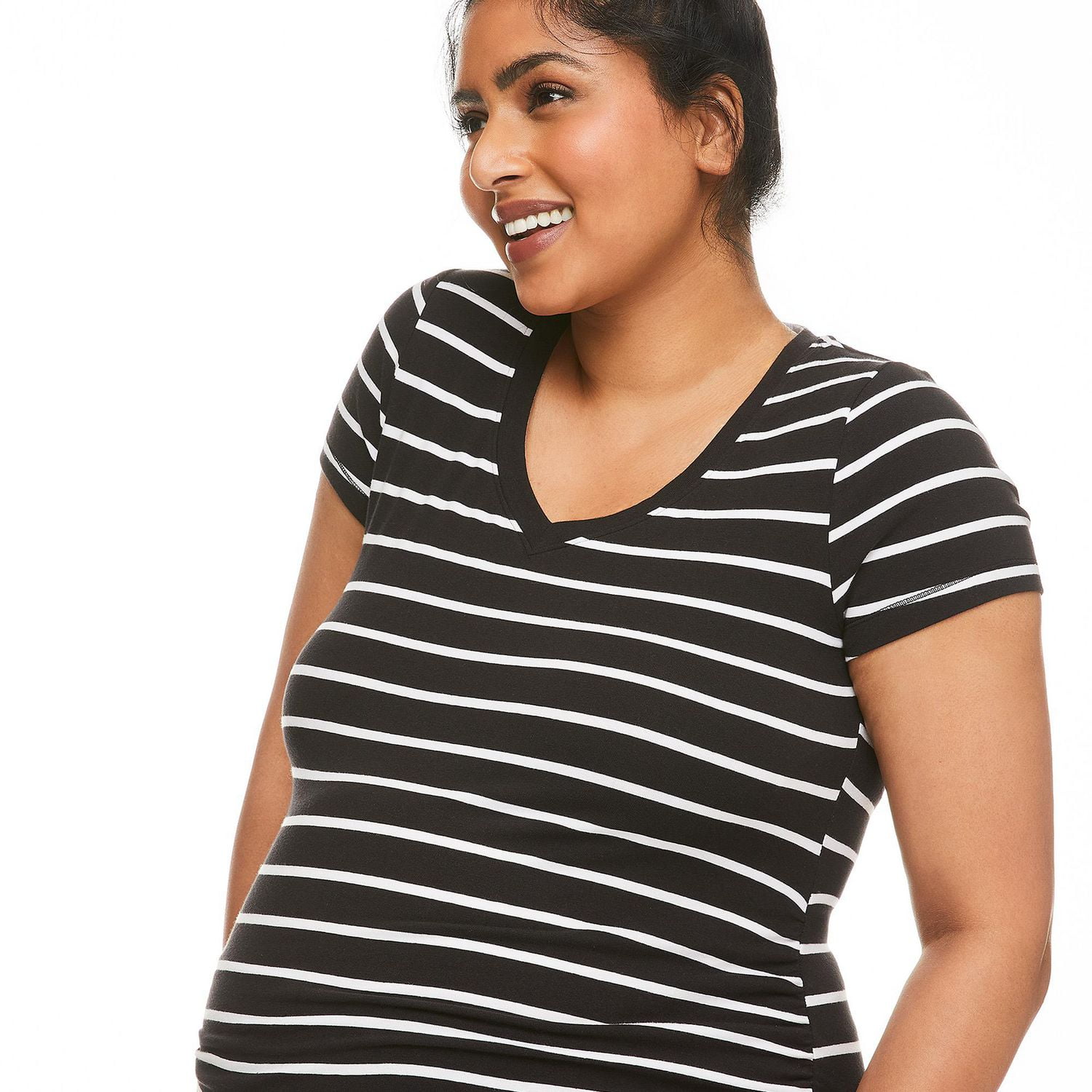 Paisley Sky Maternity Basic V-Neckline Tee