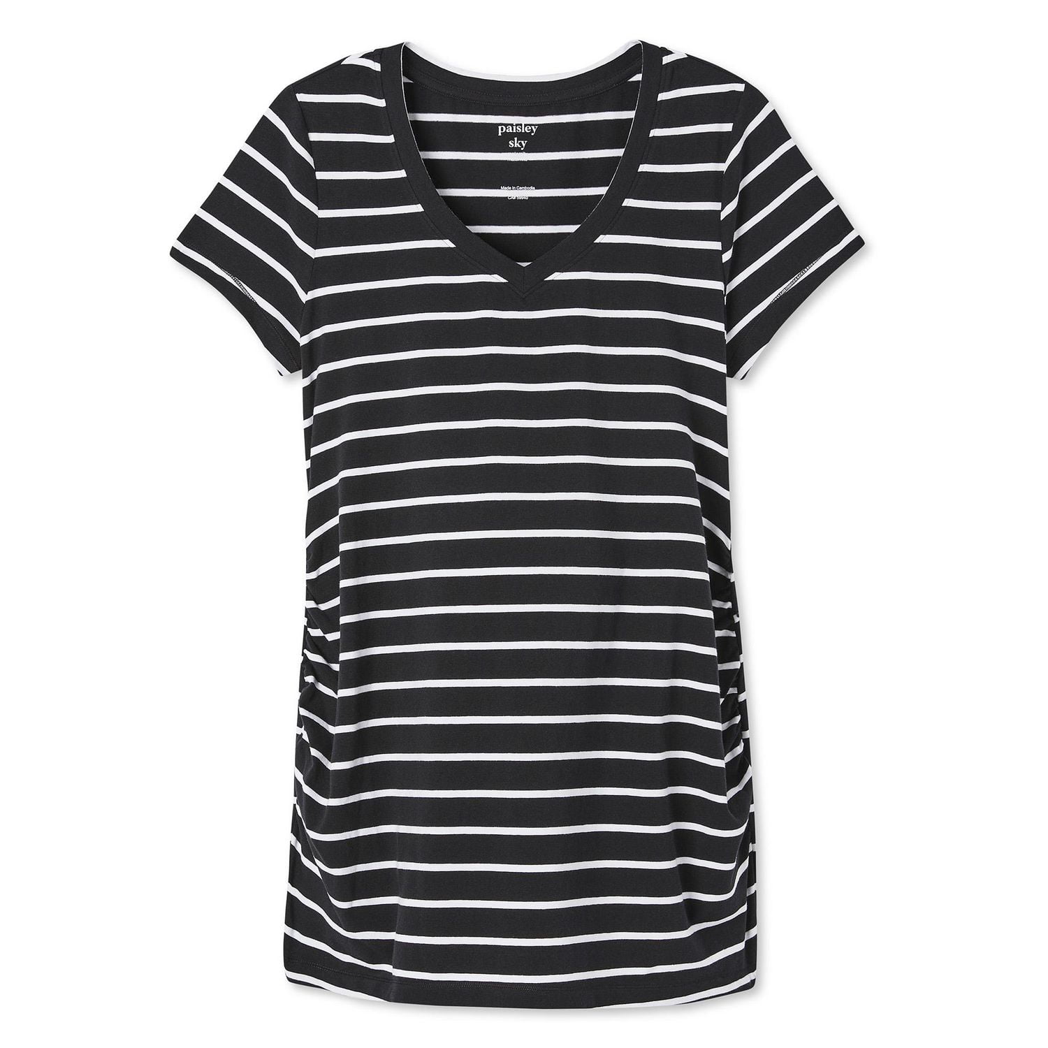 Paisley Sky Maternity Basic V-Neckline Tee