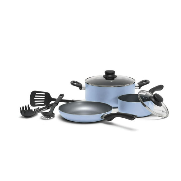 Starbasix 8-Piece Non-Stick Cookware Set, With tempered glass lids
