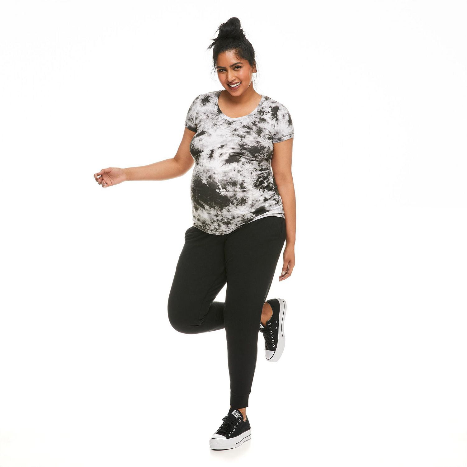 T-shirt à manches courtes avec encolure en V Paisley Sky Maternité Tailles P-TTG