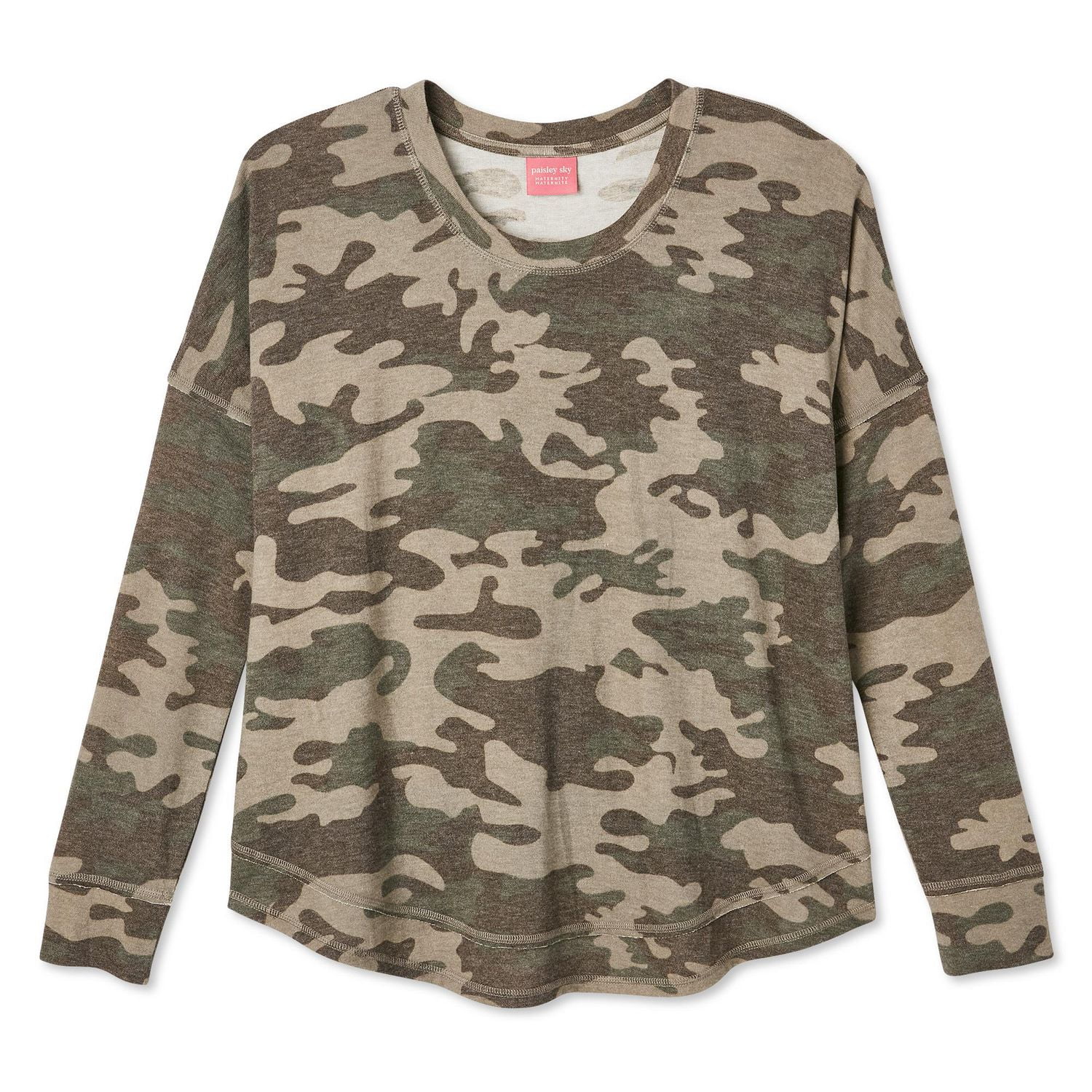 Haut surdimensionné avec ourlet court-long Paisley Sky Maternité