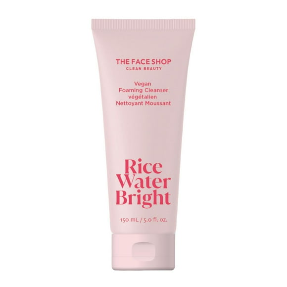 THE FACE SHOP Rice Water Bright Vegan Foaming Cleanser with Ceramide, Sulfate-Free, Clean, Korean Skin Care, Hydrating Daily Cleanser