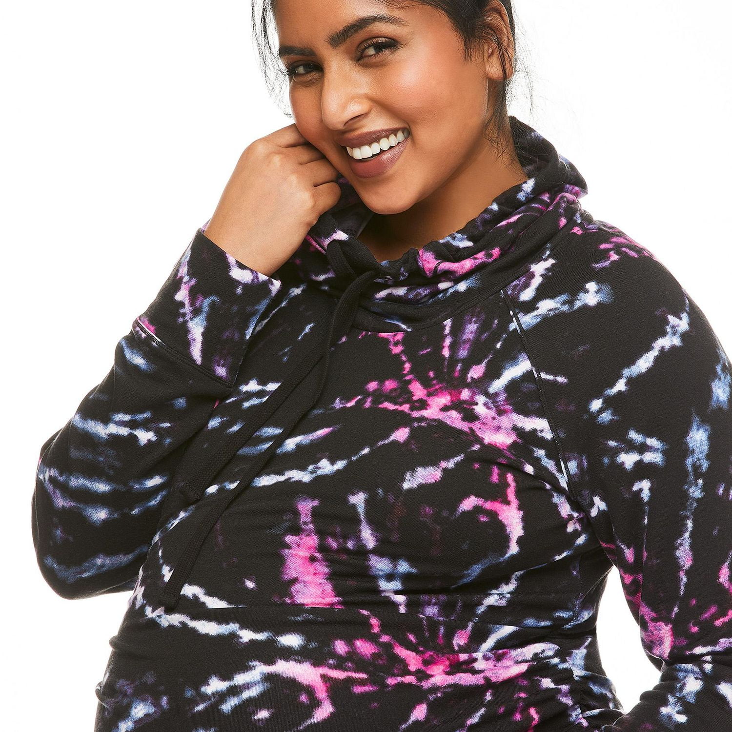 Paisley Sky Maternity Cowl Neckline Sweatshirt
