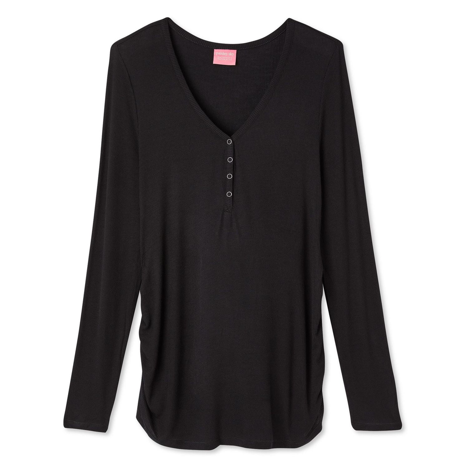 T-shirt henley à manches longues Paisley Sky Maternité