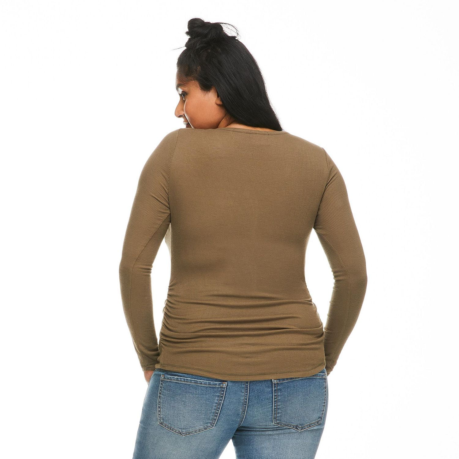 Paisley Sky Maternity Long Sleeve Henley Tee