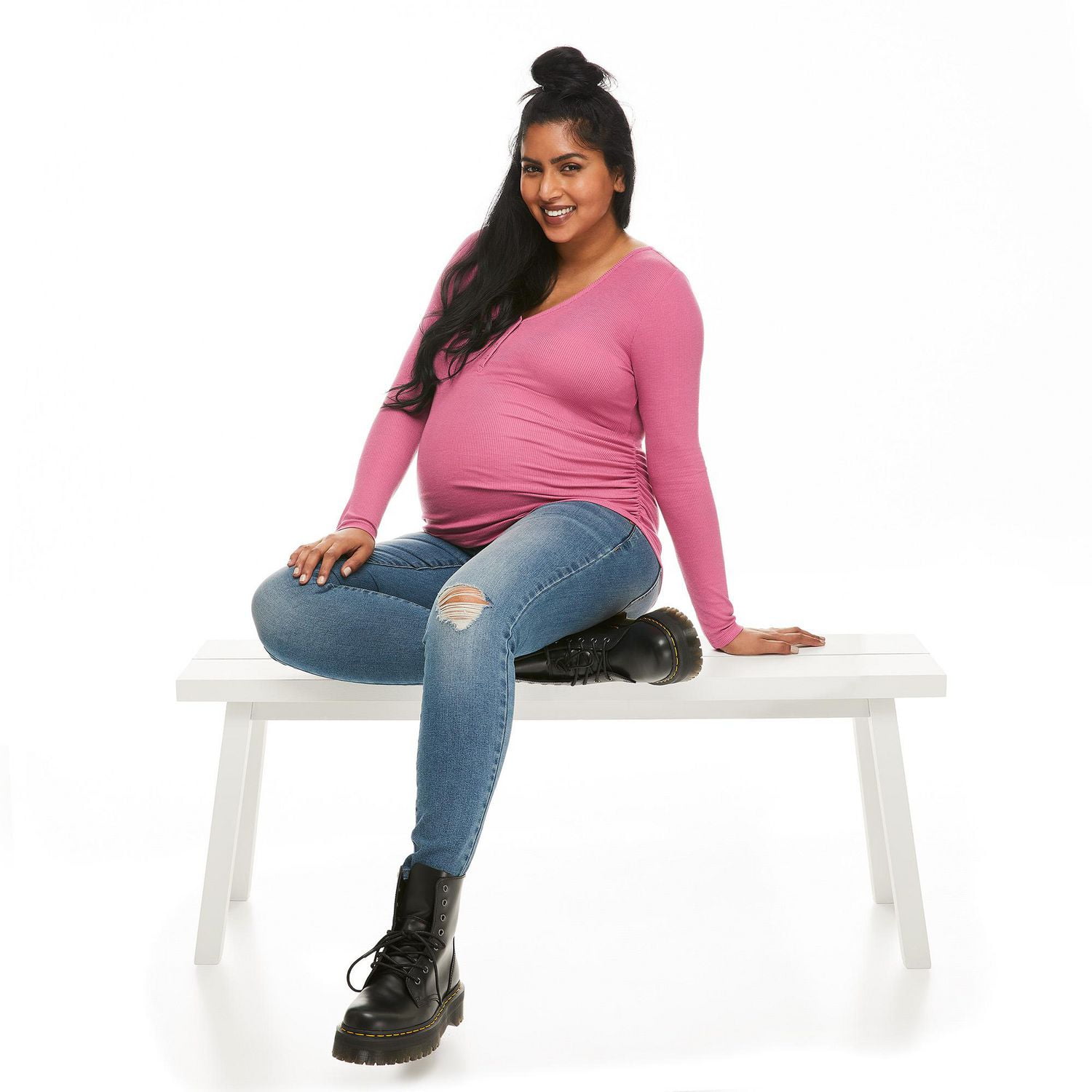 T-shirt henley à manches longues Paisley Sky Maternit