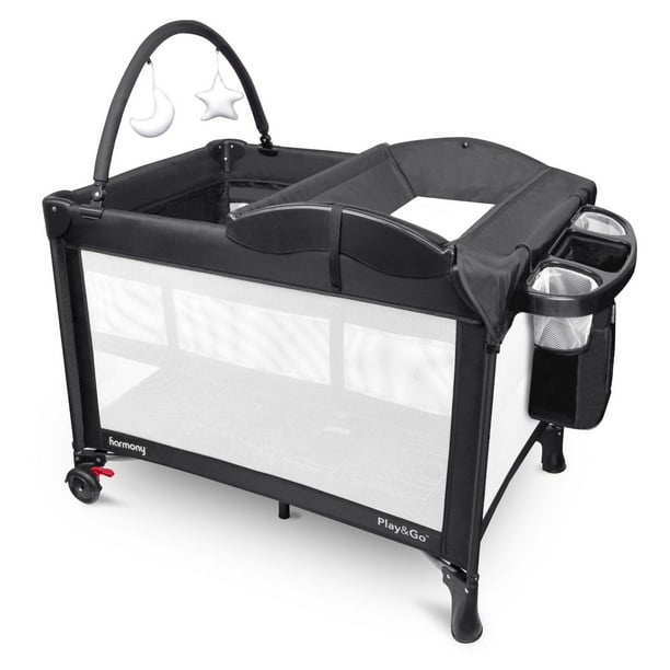 Harmony Play & Go AllinOne Playard, Black, Deluxe Changer & Organizer