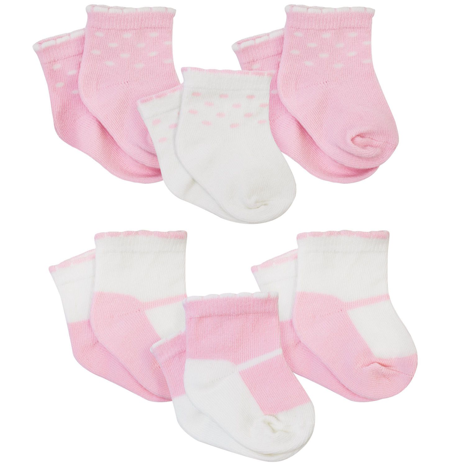 NWT Flowers Pink Blue GERBER Newborn Baby Gir's 3-Pack Cotton Ankle Socks 