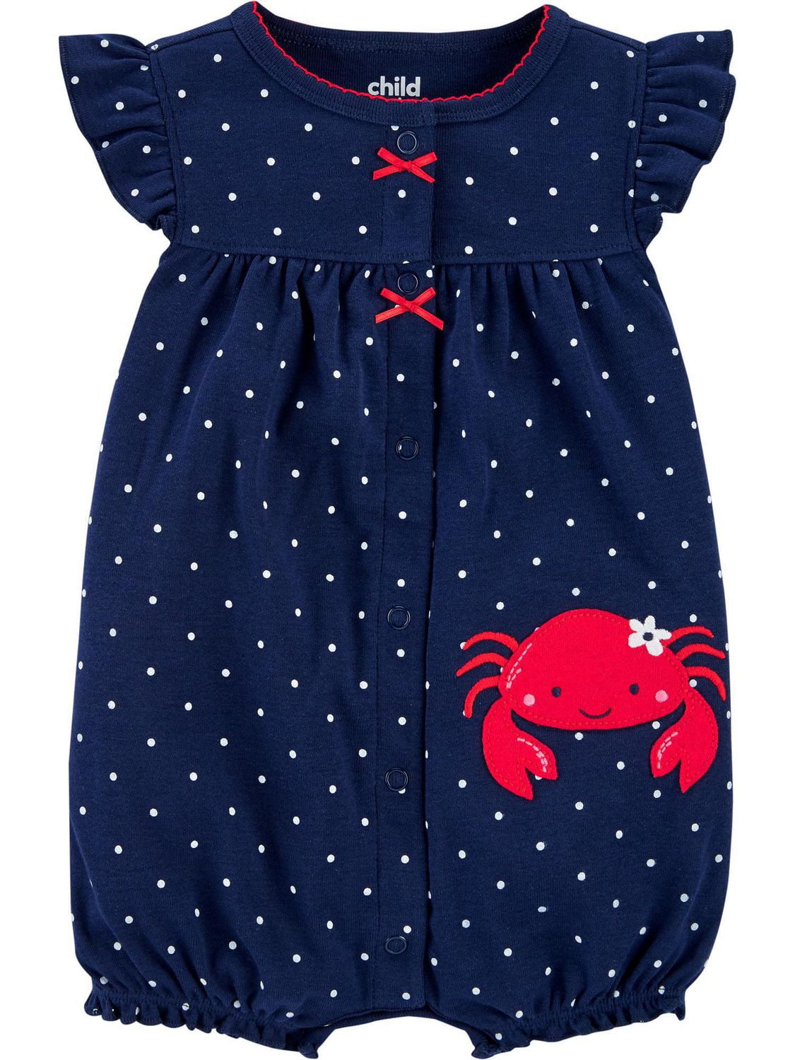 Child of Mine made by Carter's Newborn Girls' 1 piece Romper Crab Walmart Canada