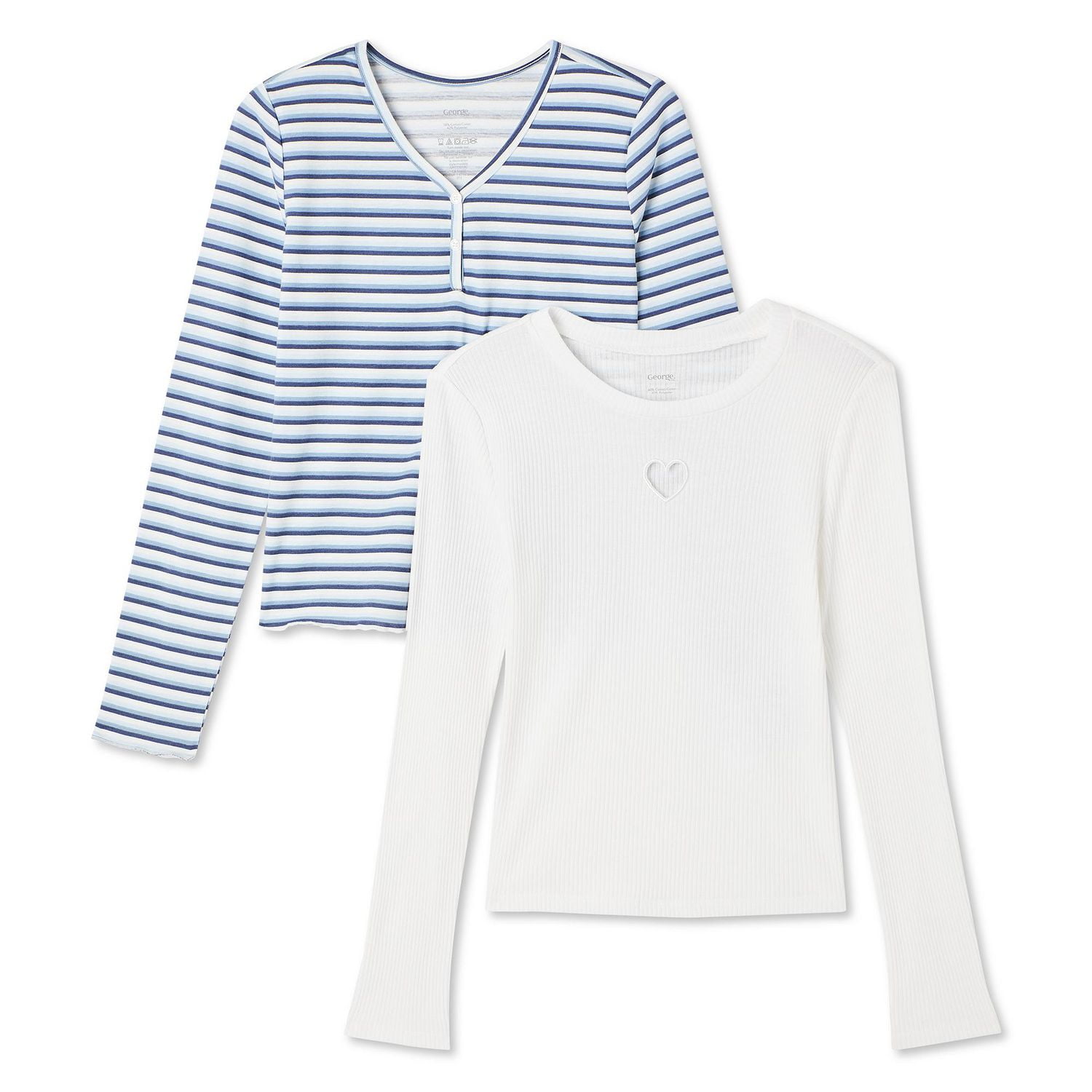 George Girls' Long Sleeve Tees 2-Pack