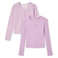 thumbnail image 1 of George Girls' Long Sleeve Tees 2-Pack, 1 of 2