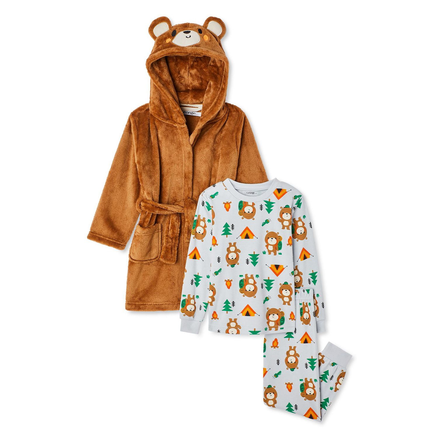 George Toddler Boys' Pajama and Robe 3-Piece Set