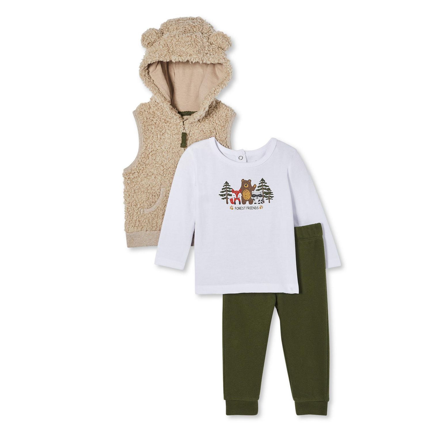 Baby Boys' Vest, Tee and Jogger 3Piece Set Walmart Canada