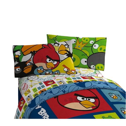 Angry Birds Block Ensemble de draps pour une place
