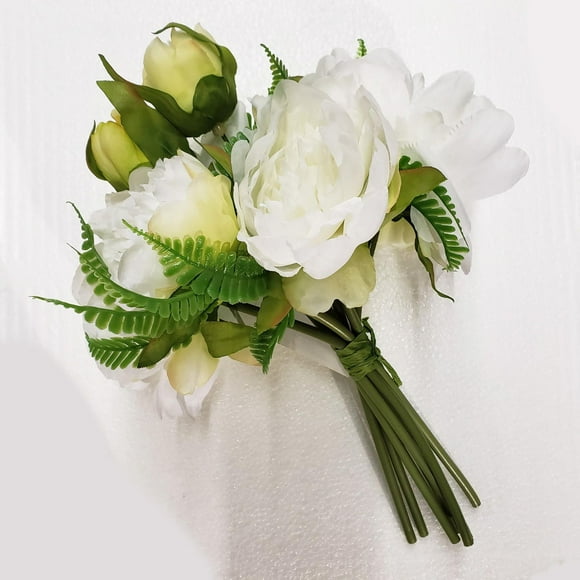 Bouquet de pivoine, blanc 9,5" Bouquet de pivoines blanches