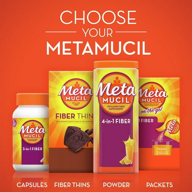 Metamucil Fiber, 4-in-1 Psyllium Fiber