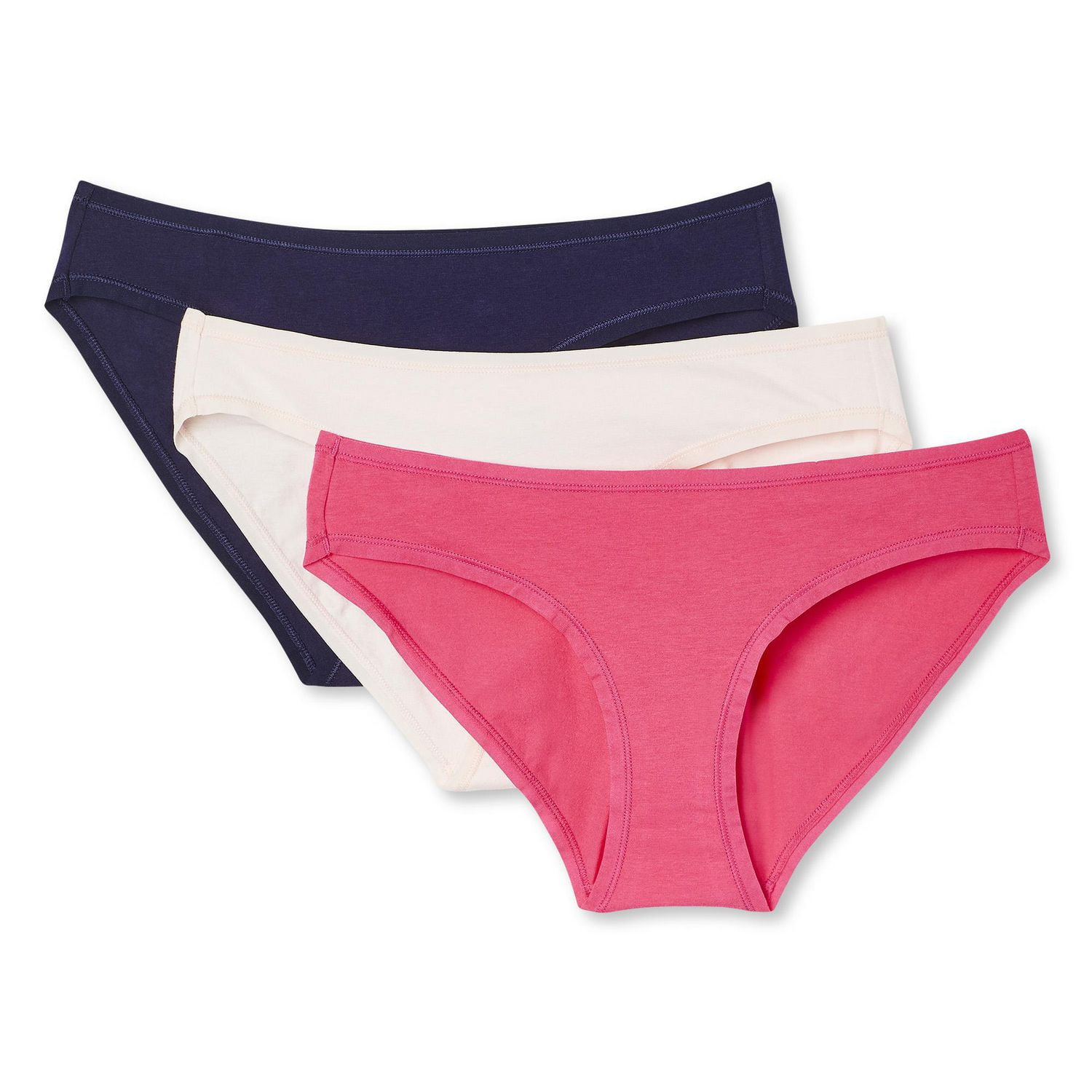 Ladies' Cotton Stretch Tagless Bikini Pack of 3 Walmart Canada