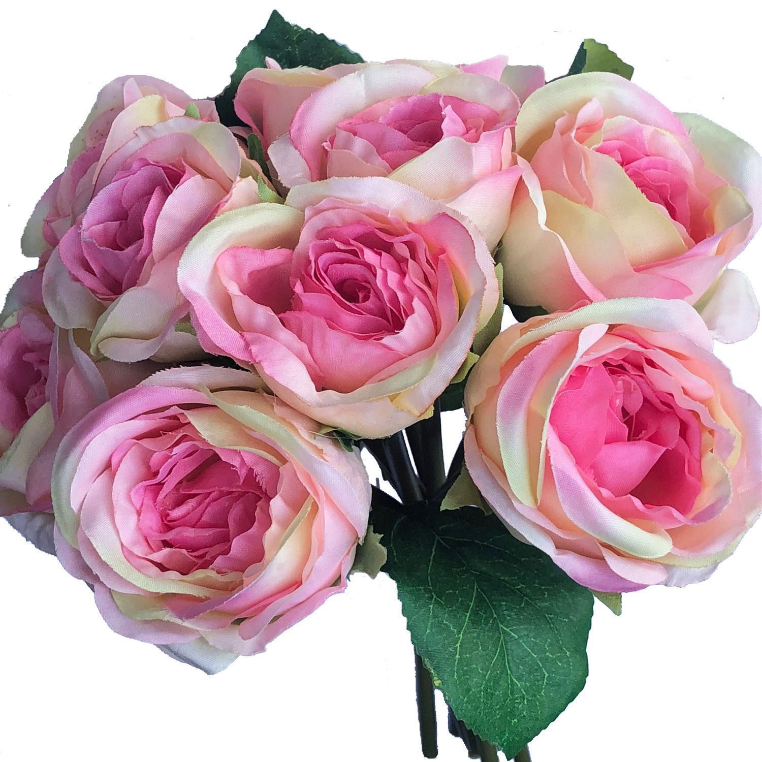 Rose Bouquet, Pink, 9" Pink Rose Bouquet