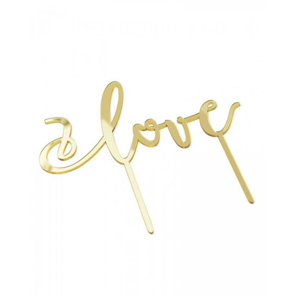 GOLD LOVE SCRIPT GÂTEAU EN GÂTEAU
