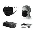 thumbnail image 1 of 50-Piece 4-Ply Disposable Black Face Masks, 1 of 1