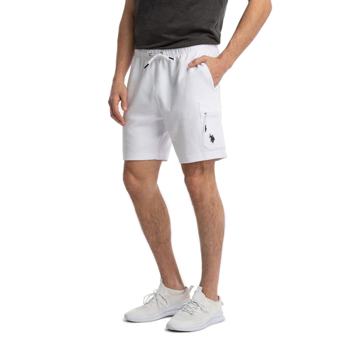 U.S. Polo Assn. Men's Bonded Interlock Jogger Short with Zip Pocket