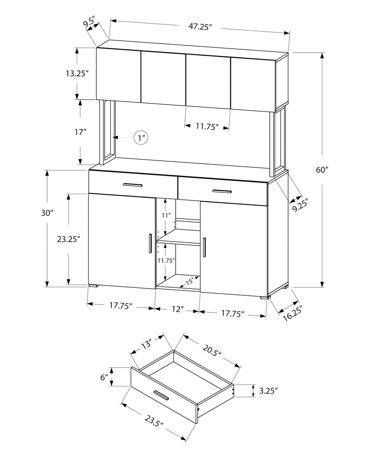 Monarch Specialties Credenza White L Walmartca - monarch specialties credenza white l walmartca -