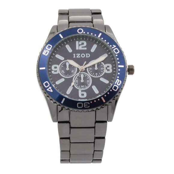 Izod Easy Read Analog Metal Link Bracelet Watch
