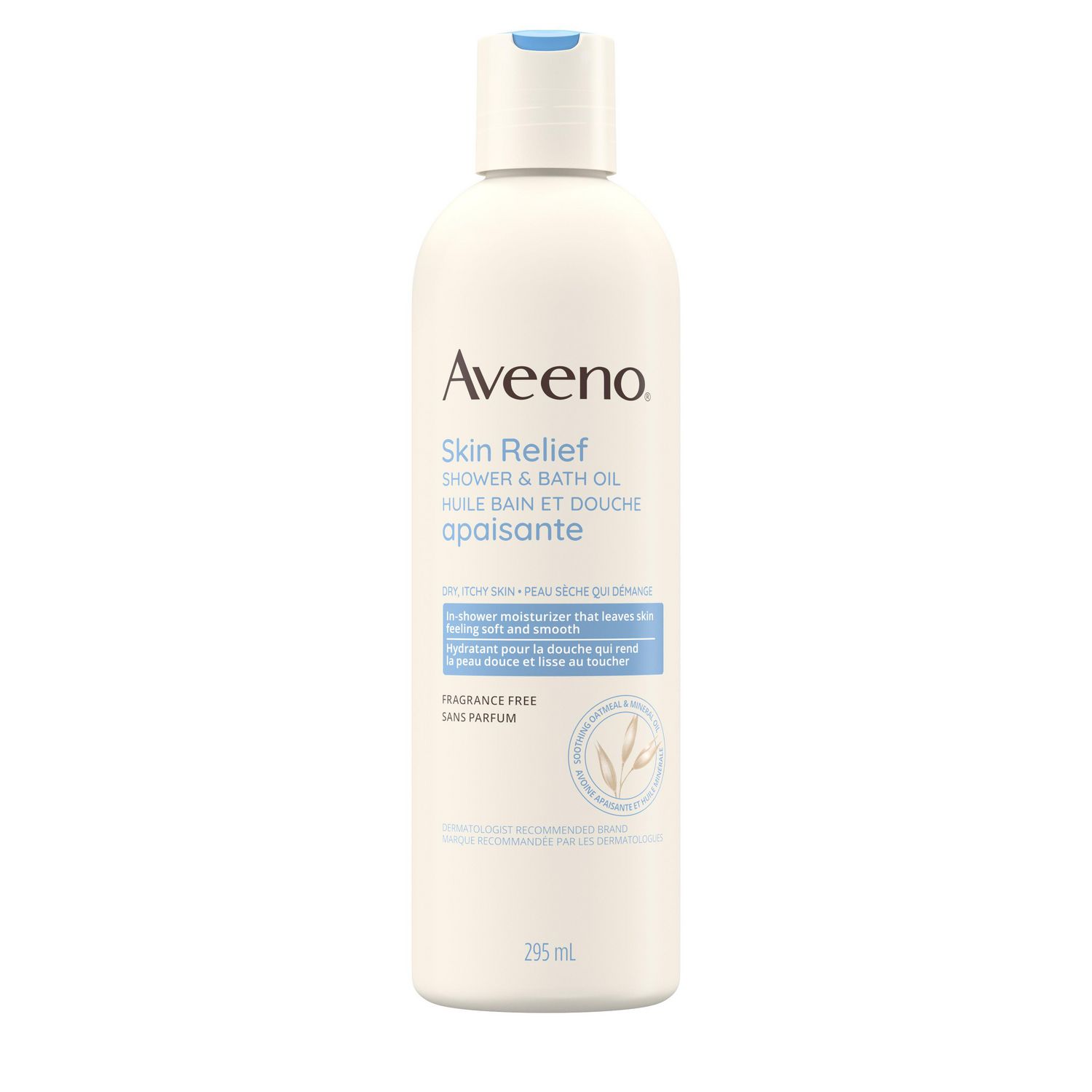 Aveeno Skin Relief Shower & Bath Oil - Dry Skin Care - Mineral Oil, Colloidal Oatmeal Shower Product - Fragrance Free