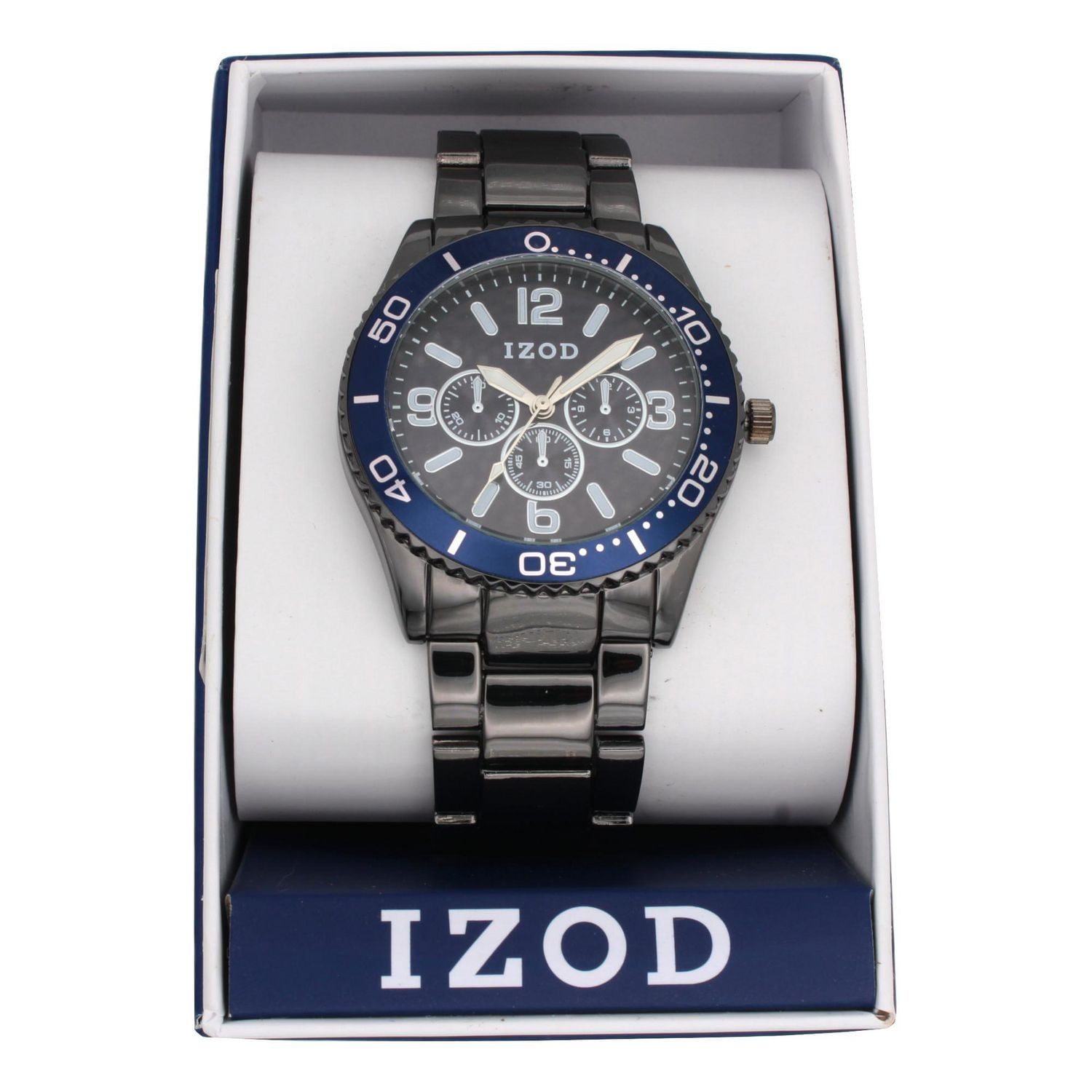 Izod Easy Read Analog Metal Link Bracelet Watch - Walmart.ca