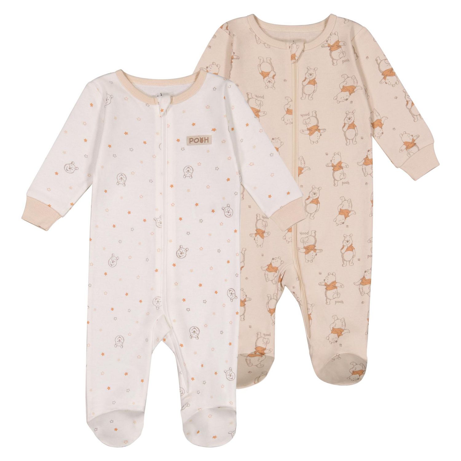 Disney Winnie the Pooh Organic Cotton 2pc Unisex Footed Sleeper Set, SIZE:  0M - 6/12M 