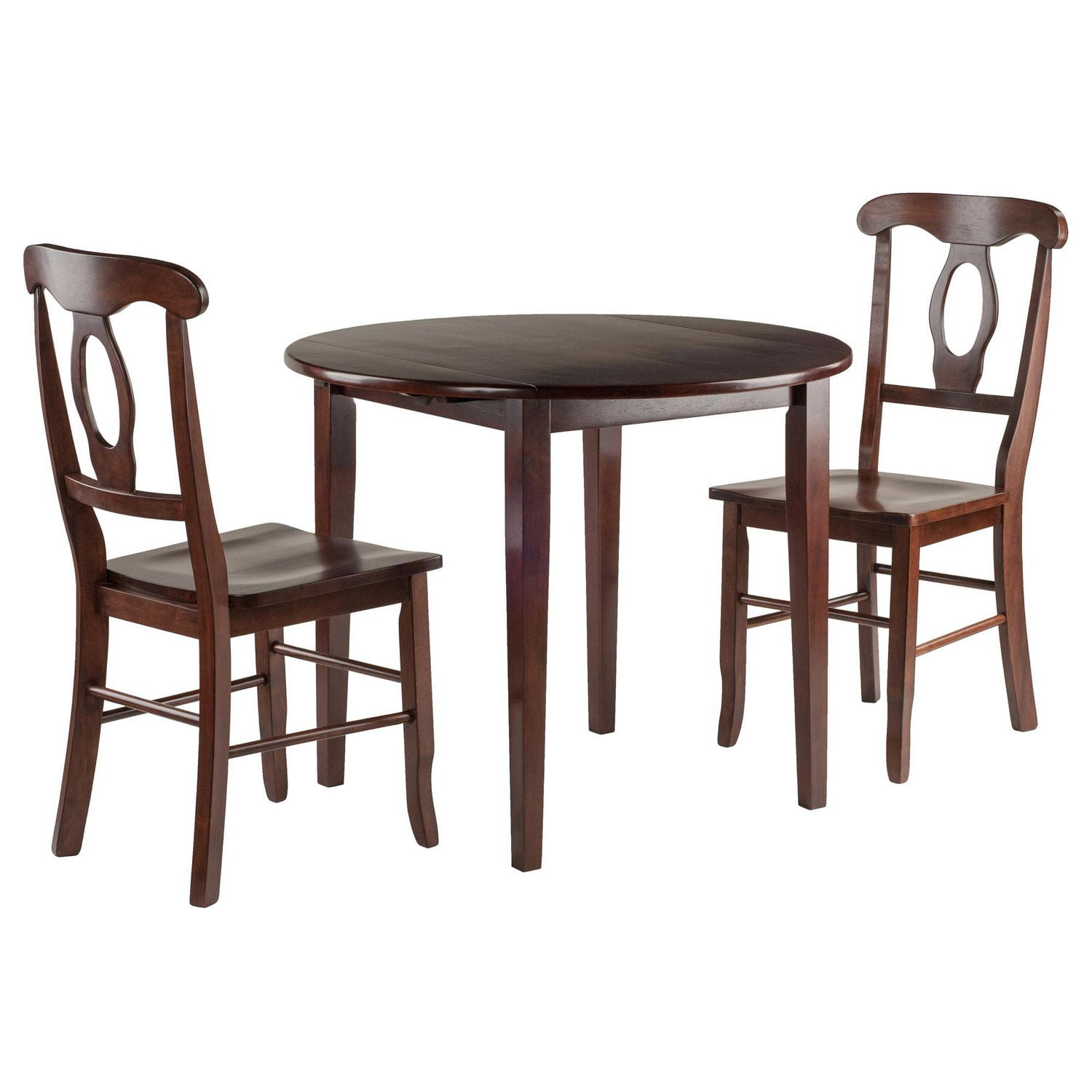 Clayton 3 Pc Set Drop Leaf Table With 2 Keyhole Back Chairs