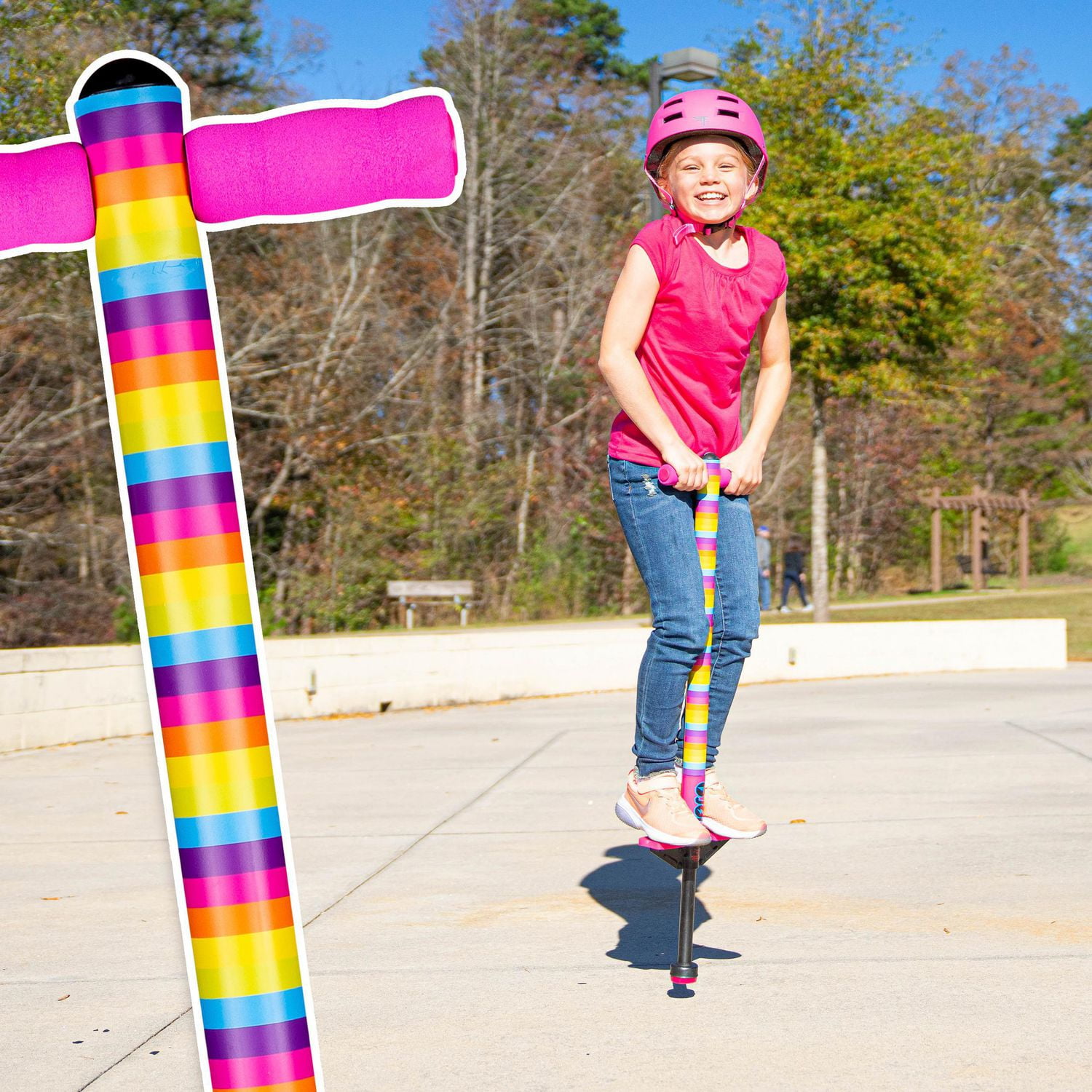 Flybar Jolt Pogo Stick, Rainbow: For kids ages 6 and Up, between