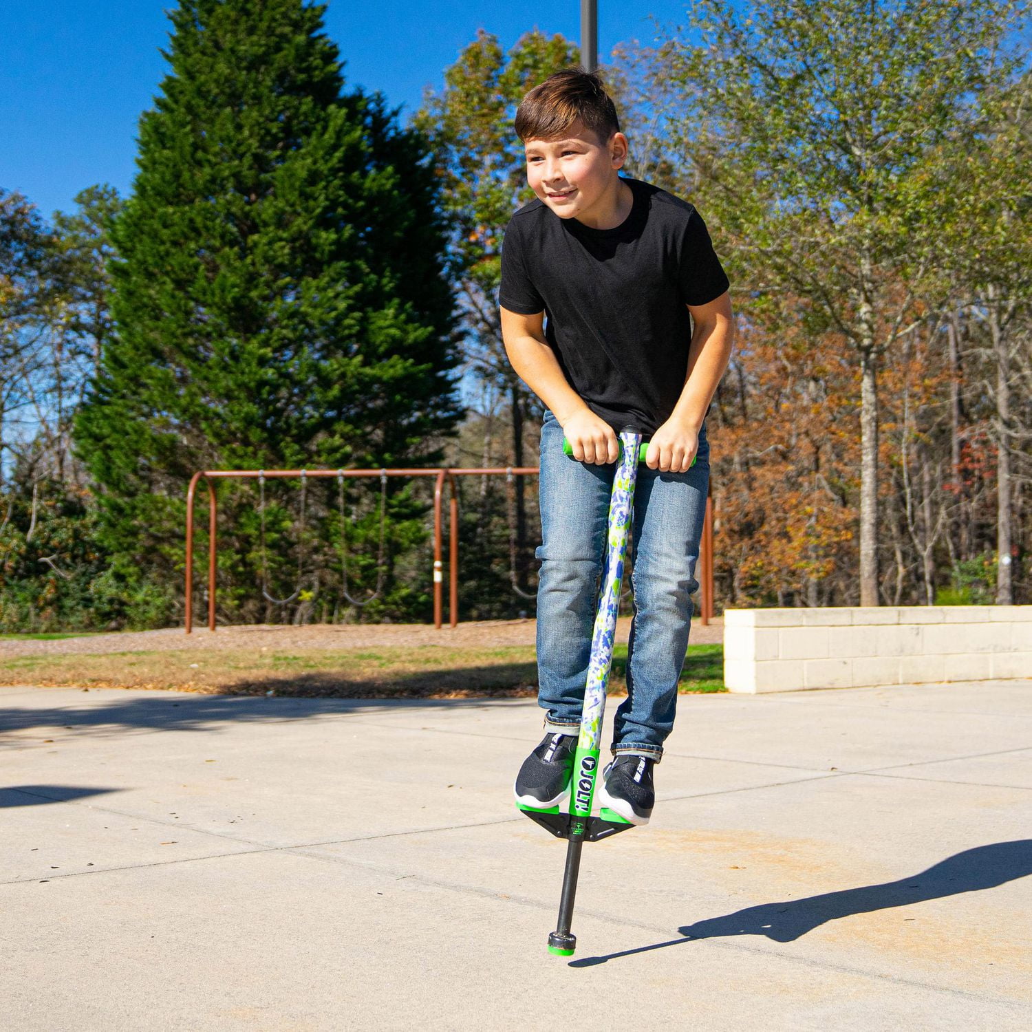 Flybar Jolt Pogo Stick, Tie Dye: For kids ages 6 and Up, between