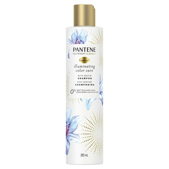 Pantene Biotin Nutrient Blends Sulfate Free Shampoo, Illuminating Hair Color, Safe for Color Treated Hair, 285 mL