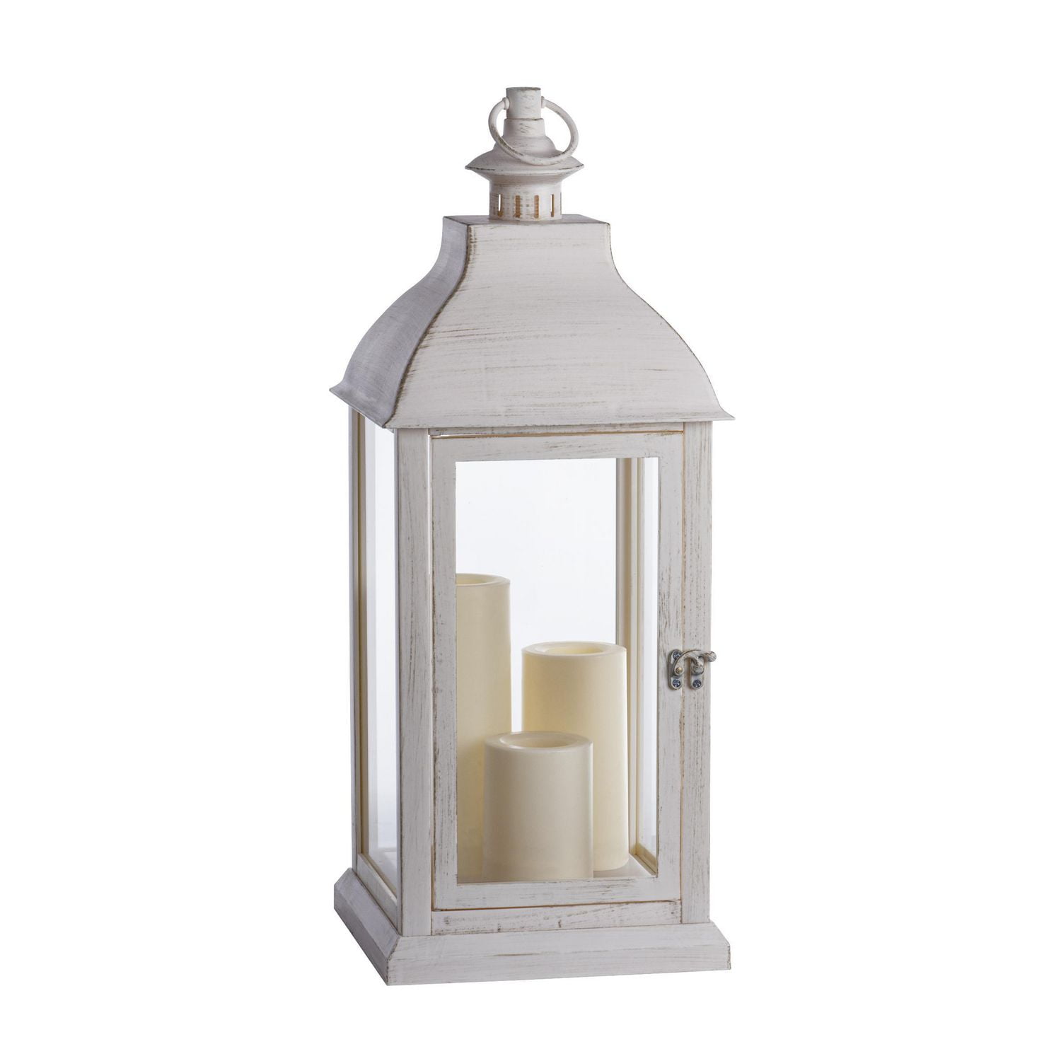 Sterno Home Indoor/Outdoor Lantern with 3 Flameless Candles, Grey