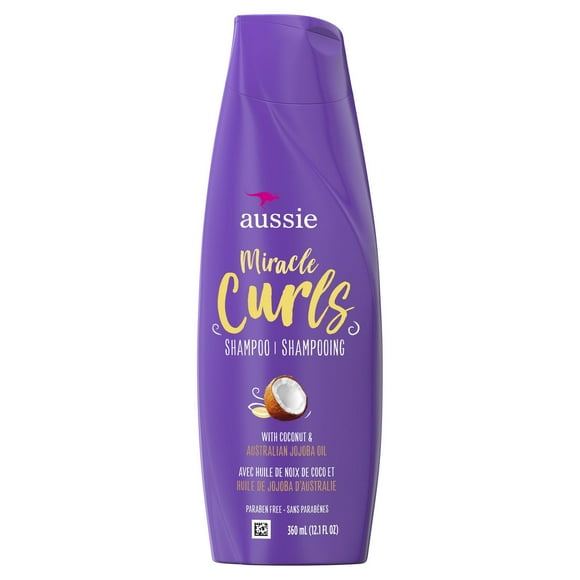 Aussie Miracle Curls with Coconut & Jojoba Oil, Paraben Free Shampoo, 360 mL