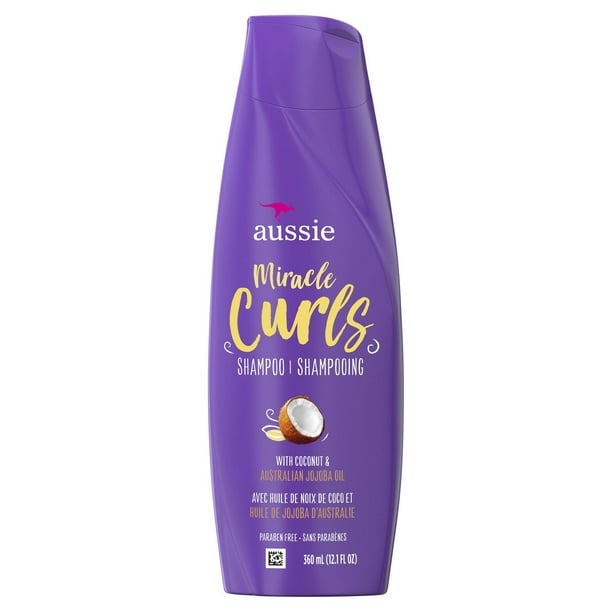 Shampooing Aussie Miracle Curls, avec huiles de noix de coco et de jojoba, sans parabènes 360 ml