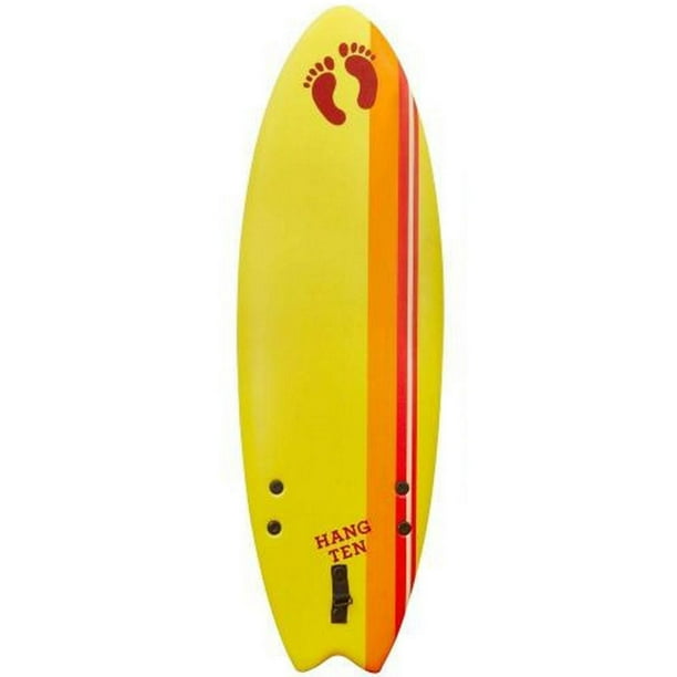 Planche de surf Soft Top de Hang Ten Flying Firsh, 5 pieds 6 po - jaune