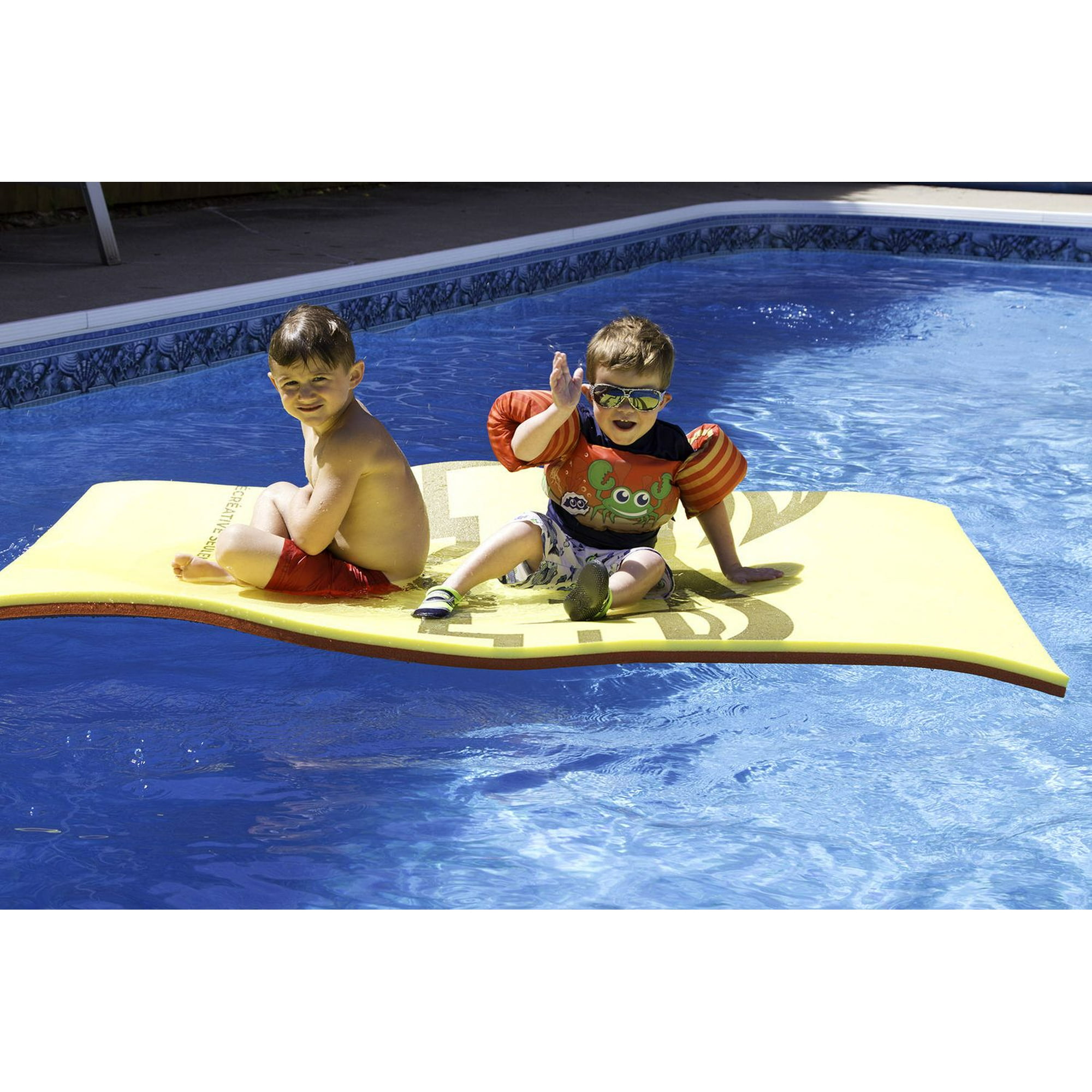 COSTWAY 3-Layer Floating Water Pad 12' X 6' Floating Oasis Foam Mat