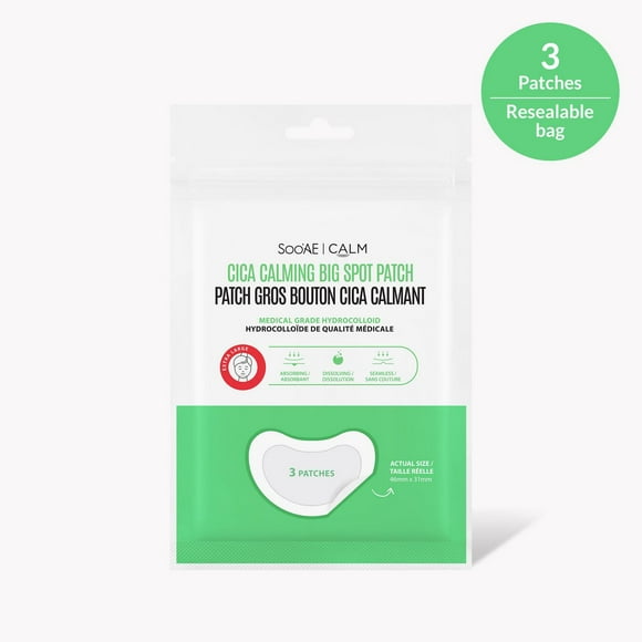 Soo'AE Cica Calming Big Spot Patch, Quantity per pouch: 3 patches