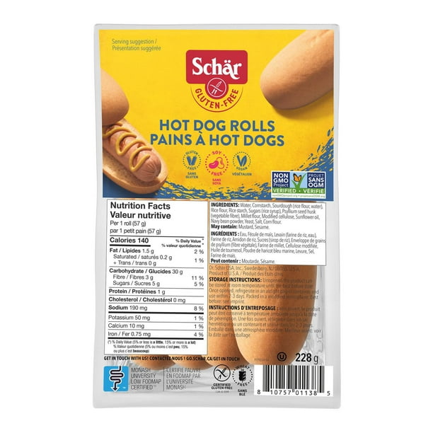 Schär GlutenFree Hot Dog Rolls, 228 g Walmart.ca