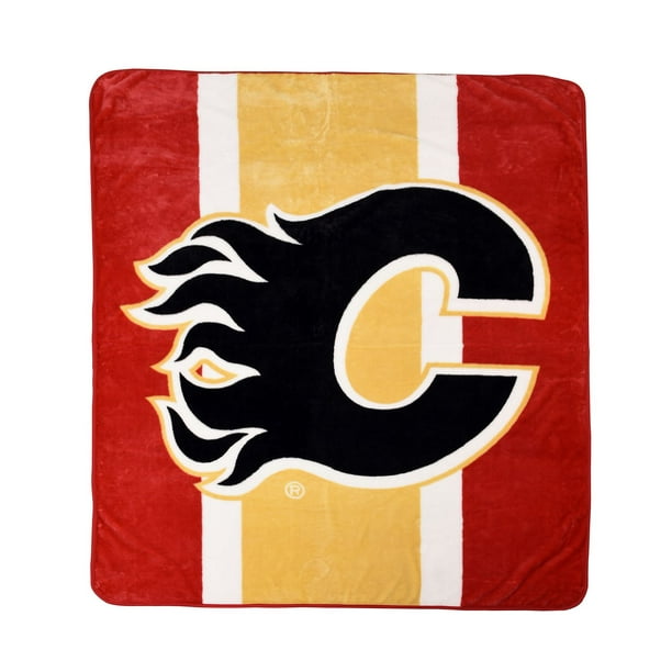 LNH Couverture de luxe en velours Flames de Calgary