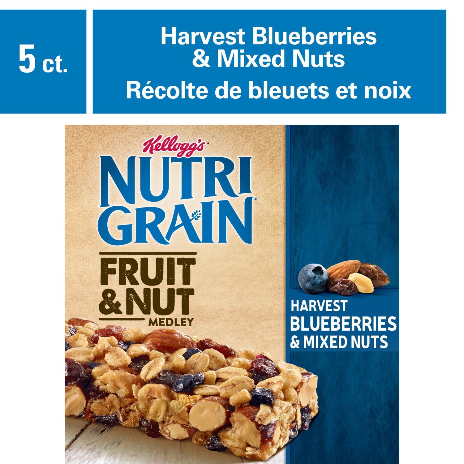 Kellogg's NutriGrain Fruit & Nut Medley Harvest Blueberries & Mixed